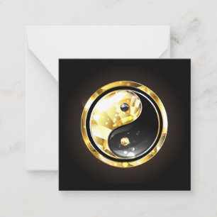 Gold Yin Yang on black Card
