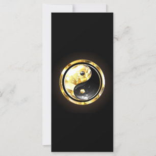 Gold Yin Yang on black Card