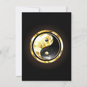 Gold Yin Yang on black Card