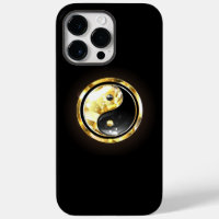 Gold Yin Yang on black