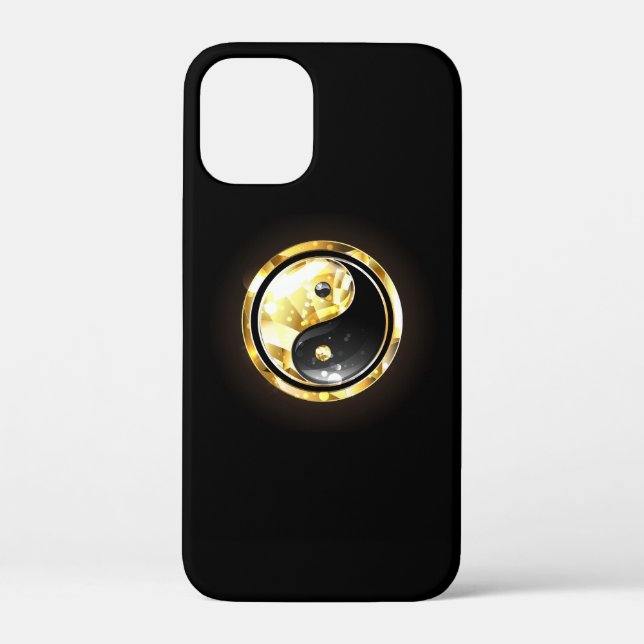 Gold Yin Yang on black Case-Mate iPhone Case (Back)