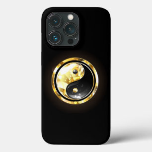 Gold Yin Yang on black iPhone 13 Pro Case