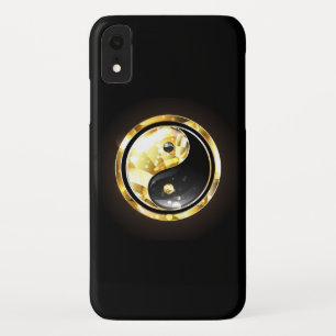 Gold Yin Yang on black iPhone XR Case