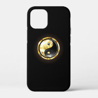 Gold Yin Yang on black