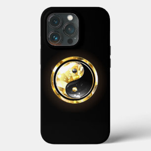 Gold Yin Yang on black iPhone 13 Pro Case