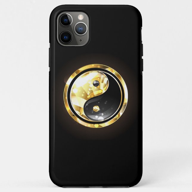 Gold Yin Yang on black Case-Mate iPhone Case (Back)