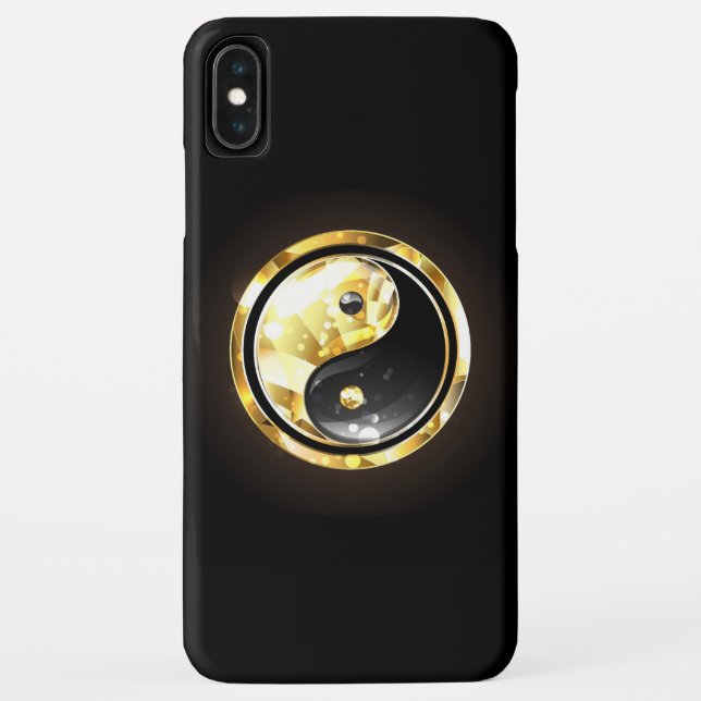 Gold Yin Yang on black Case-Mate iPhone Case (Back)