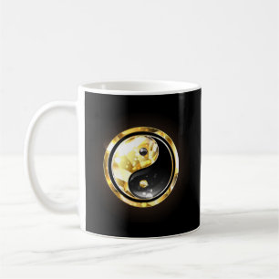 Gold Yin Yang on black Coffee Mug