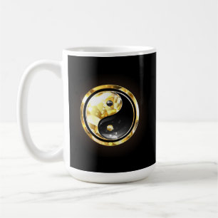 Gold Yin Yang on black Coffee Mug