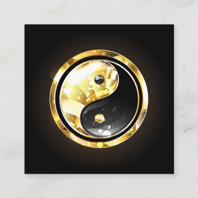 Gold Yin Yang on black Enclosure Card (Front)