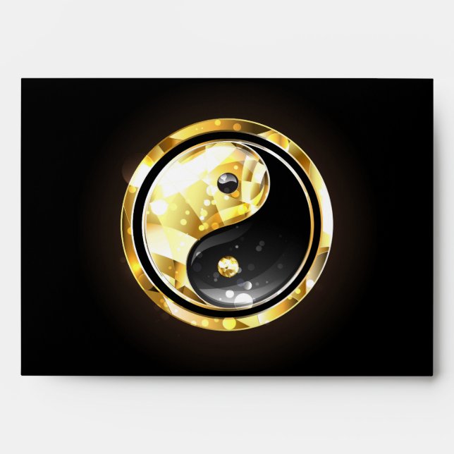 Gold Yin Yang on black Envelope (Front)