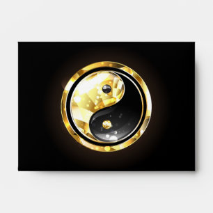 Gold Yin Yang on black Envelope