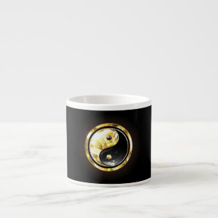 Gold Yin Yang on black Espresso Cup