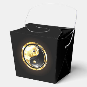 Gold Yin Yang on black Favour Box