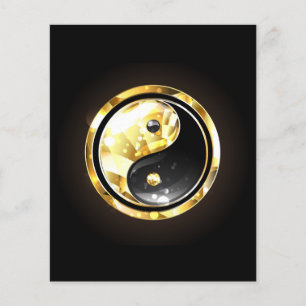 Gold Yin Yang on black Flyer