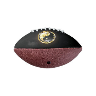Gold Yin Yang on black Football