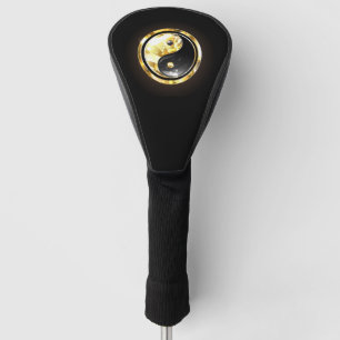 Gold Yin Yang on black Golf Head Cover