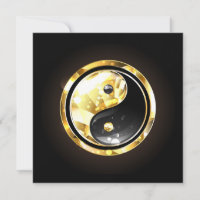Gold Yin Yang on black