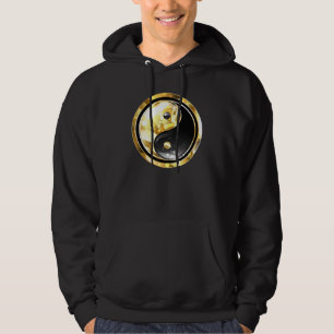 Gold Yin Yang on black Hoodie