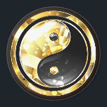 Gold Yin Yang on black Magnet<br><div class="desc">Jewellery,  gold and black yin yang symbol on a black background. Gold yin yang.</div>