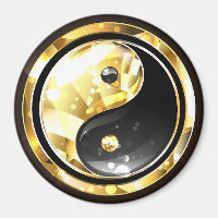 Gold Yin Yang on black