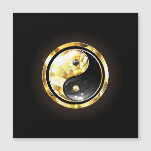 Gold Yin Yang on black Magnetic Invitation