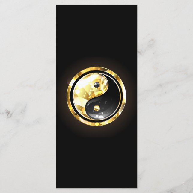 Gold Yin Yang on black Menu (Front)