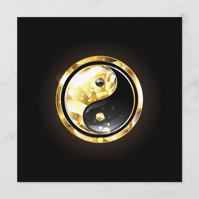 Gold Yin Yang on black Menu (Front)