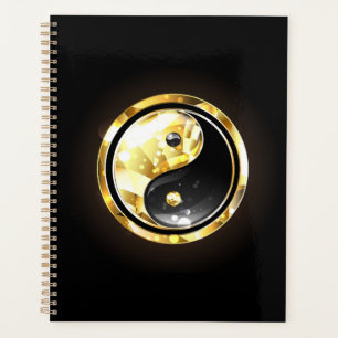 Gold Yin Yang on black Planner