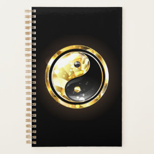 Gold Yin Yang on black Planner