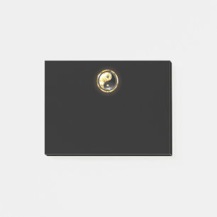Gold Yin Yang on black Post-it Notes
