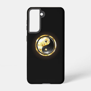 Gold Yin Yang on black Samsung Galaxy Case