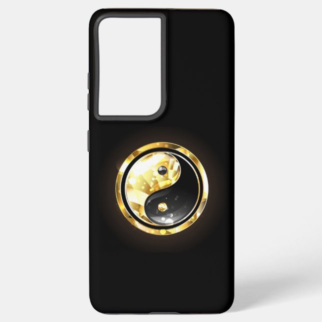 Gold Yin Yang on black Samsung Galaxy S21 Ultra Case (Back)