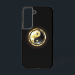 Gold Yin Yang on black Samsung Galaxy Case<br><div class="desc">Jewellery,  gold and black yin yang symbol on a black background. Gold yin yang.</div>