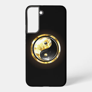 Gold Yin Yang on black Samsung Galaxy Case