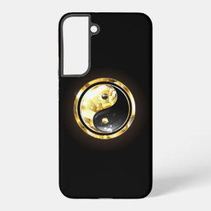 Gold Yin Yang on black Samsung Galaxy Case