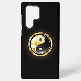 Gold Yin Yang on black Samsung Galaxy Case