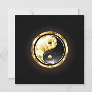 Gold Yin Yang on black Save The Date