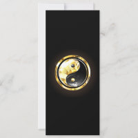 Gold Yin Yang on black