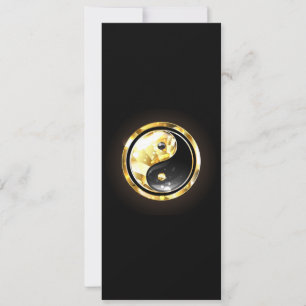 Gold Yin Yang on black Save The Date