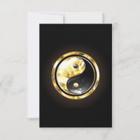 Gold Yin Yang on black