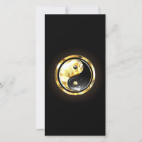 Gold Yin Yang on black