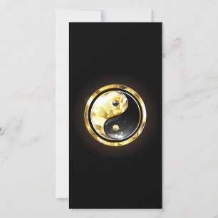 Gold Yin Yang on black Thank You Card