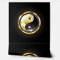 Gold Yin Yang on black