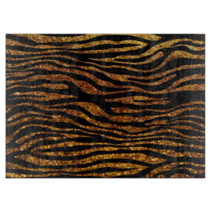 Gold Zebra, Glitter Zebra, Zebra Print, Stripes Cutting Board
