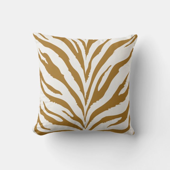 Gold Zebra Pattern Cushion (Front)