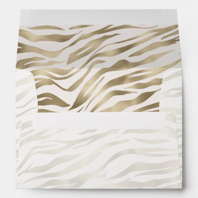 Gold Zebra Print Envelope (Back (Bottom))