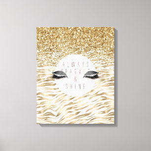Gold Zebra Print Glitzy Eyes