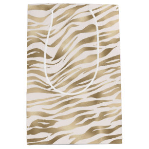Gold Zebra Print Medium Gift Bag
