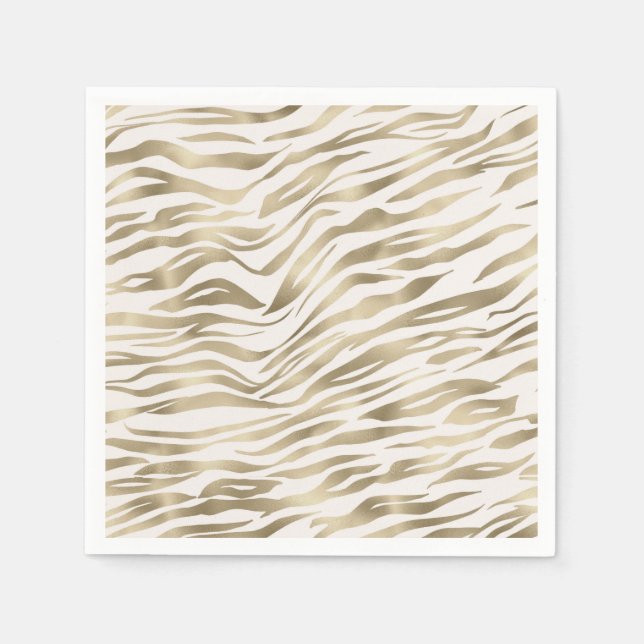 Gold Zebra Print Napkin (Front)